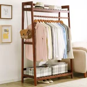 선반형 빈티지 수납 옷걸이행거 조립 원목행거
