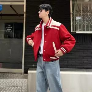 남자 바시티 자켓 겨울 야구 점퍼 패딩 자켓