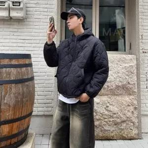 남자 깔깔이 퀼팅 후드 패딩 경량 점퍼