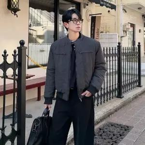 바이커 패딩 점퍼 남자 크롭 차이나 자켓 겨울 아우터