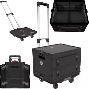 Wellmax WM99800BK 바퀴가 달린 롤링 상자 카트 교사용 접이식 유틸리티 쇼핑 사무실 사일런트 휠 알루미늄