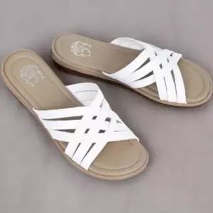 [신상오픈런]여성 무지컬러 크로스 스트랩 낮은굽 샌들 슬리퍼 (36391405)