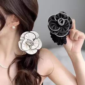 [신상오픈런]여성용 꽃 모양 풍성한 곱창 헤어밴드 똥머리 스타일 (35830147)