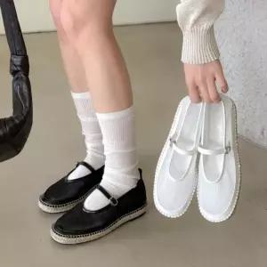 [신상오픈런]여성용 심플 메리제인 라탄 단화 (35830048)