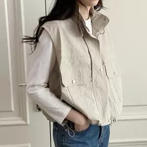 [신상오픈런]하이넥조끼 봄바람막이 밑단스토퍼 블루종 바스락 야상 (30552470)