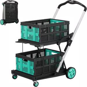 Yenntrss 8-in-1 접이식 쇼핑 카트 바퀴 달린 350파운드 용량의 식료품 창고 슈퍼마켓 및 피크닉을 위한