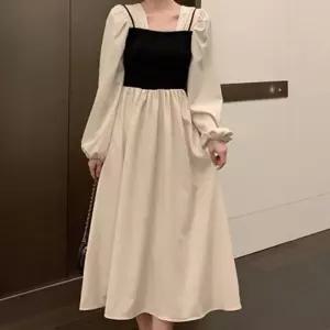 [신상오픈런]트렌치원피스 맥시 에이라인 끈나시 레이어드탑 (30487625)