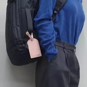 핑크 커버형 골프백 캐리어 네임택