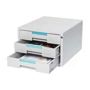 [문구/오피스] 인덱스 서랍형 열쇠 서류함 소형 3단 1P 문서 보관함