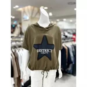 [하프클럽/]소고 세이브존01 별 프린트 후드 반팔 티셔츠 AJ2TA50_KH