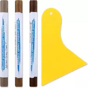 아포홈 3 - 다크 우드 리페어 크레용 팩(밀란 그레이 오크 라이트 레드 메이플 브라운 월넛) 가구 바닥 및