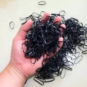 검정머리끈 500개입 대용량 헤어끈 고무줄 파우치포함