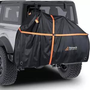 운송용 페어리치 800D 헤비 듀티 자전거 커버 2대 후방 랙에 2대용 실외 스트랩 및 보관 가방이 있는 방수