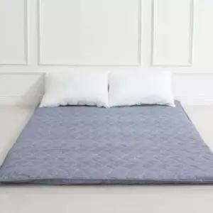 J리빙 접이식 3단매트리스 민무늬 퀸 블루