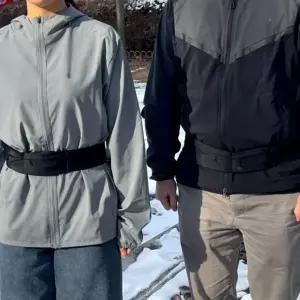 조깅 허리 가방 경량 러닝 투포켓 스포츠 허리 가방 휴대폰 방수 피트니스 스트레치 트레일 신축성 고정식