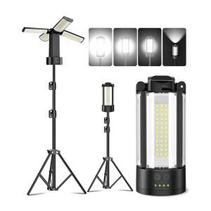 스탠드가 있는 CORESLUX 10400MAH 충전식 캠핑 조명 LED 램프 헤드가 4개 6000K 휴대용 작업 야외 작업을 위한 마그네틱 조명 필수품 차고 캠핑 낚시