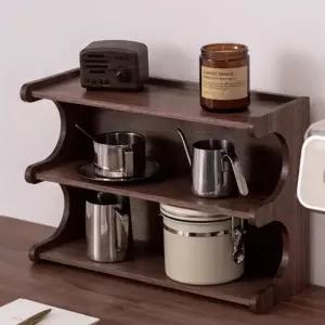 (42cm) 호두나무 진열장 2단 찻잔