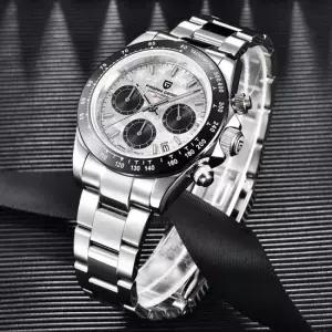 세이코무브 사파이어글라스 스톱워치 프리미엄 쿼츠 메탈 손목시계 BP9345WC 실버파티클