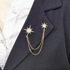 악세서리 별체인 브로치 남자 무대의상 셔츠 정장 카라핀