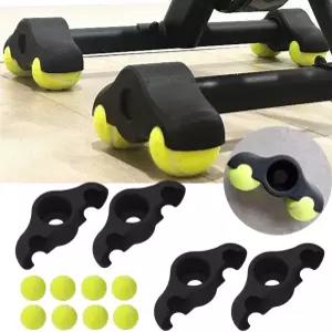 실내 자전거 트레이너 4pcs 고정식 훈련용 8pcs 테니스 공이 장착된 로커 피트 어댑터 스마트 저항