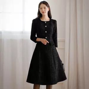 시크라인 ~XXL까지 리에이브 펄사 트위드 원피스 겨울 A라인 하객룩 오피스룩 모임룩 격식룩 연말룩 빅사이