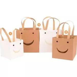 손잡이선물백 사각 스마일 종이 쇼핑백 소형 선물백 포장백 X20개