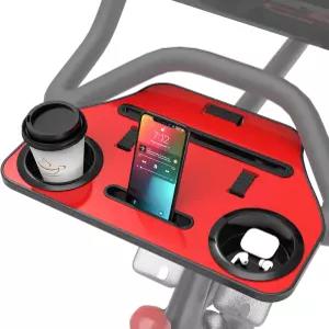 Qsxou Peloton Bike+ (Bike 아님)용 데스크 부착 트레이 휴대폰 컵 태블릿 거치대 펠로톤 스핀 바이크용