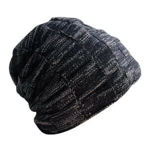모노셰프 슬루시 비니 남성 여성 모자 겨울 쿨 안감 니트 트렌디한 부드러운 스트레치 따뜻하고 두꺼운 스컬리 스타킹 스컬 캡 블랙 그레이
