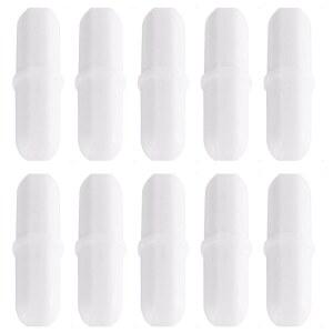 호아옥소코 마그네틱 교반봉, 10개 PTFE 교반기 믹서 20mm/0.8인치 흰색 실험실 믹서봉 (10개)