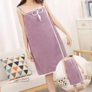 소프트타올 원피스형 극세사 샤워 가운 퍼플