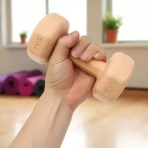 덤벨 바디필 2개세트(1kg) 아령 컬러 육각 (오렌지)