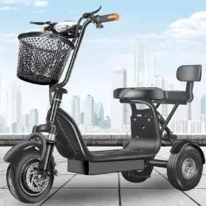 페달 자전거 전기 배달 3인승 그레이 세발 삼륜 태우는 36V