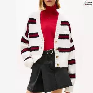 타미힐피거 TOMMY HILFIGER 여성 루즈핏 투톤 스트라이프 플러프 가디건 T32F7KCD51TWT1-B 702890