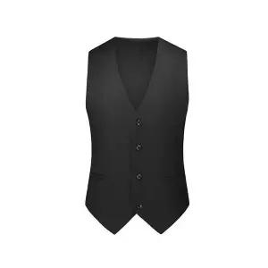 GLINE 남자 조끼 슬림핏 솔리드 정장 JEN5