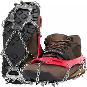 야타 라이프 트레일 하이킹을 위한 크레파스 스 그립 - 14개의 스테인리스 스틸 스파이크가 있는 겨울