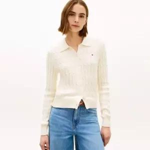 타미힐피거 TOMMY HILFIGER 코튼 케이블 폴로 가디건 T22G1KCD051WT2 702858