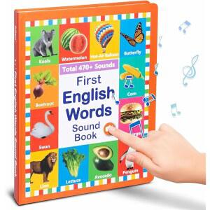Arnbz 2025 New My First English Words 사운드 북 장난감, 영어 학습 말하는 책, 470개 이상의 단어, 21가지 테마, 프레스 투 포닉스 배우기, 인터랙티브 교육용 만 3세용