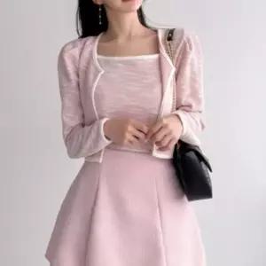 [신상오픈런]여성 클래식 트위드 민소매 크롭 가디건 세트 (41340851)