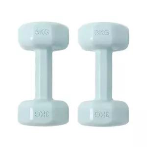 2개세트(3kg) 컬러 육각 아령 덤벨 바디필 (블루)
