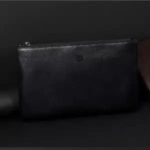 [룽스]클러치가방 심플 가죽클러치백 손가방 블랙