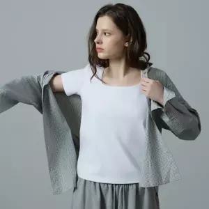 [레슈엠] 스퀘어 블라우스 티셔츠