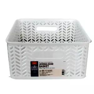 생활용품 바구니 바스켓4호 정리정돈 생활잡화 수납함 헤링본 직사각