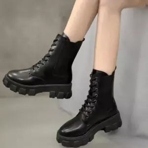 [신상오픈런]여성 키높이 청키 플랫폼 워커 힙무드 밴딩 러그솔 신발 (42297760)