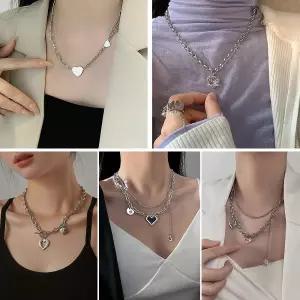 러브목걸이 체인목걸이 실버 팬던트 데일리 보석 패션목걸이 이니셜목걸이