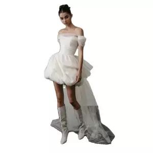 미니 웨딩드레스 오프숄더 촬영 원피스 스냅