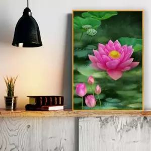 풍수인테리어 연꽃그림액자 풍수그림 돈들어오는 꽃그림 A2gdAL9