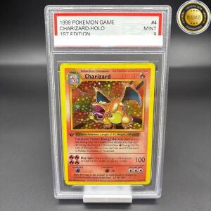 DIY 1999 PTCG 게임 영어 버전 1ST EDITION CHARIZARD-HOLO 컬렉션 카드 10포인트 등급 애니메이션 선물 장
