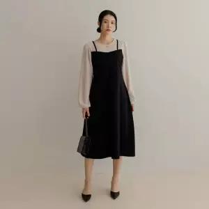 [66-100] 로분 엠보 레이어드 나시 원피스