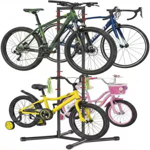 테라선 4 자전거 수평 보관 랙 헤비 듀티 노드릴 실내 차고 정리함 산악 도로 및 하이브리드 자전거를 위한