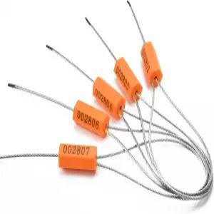 리드 씰 50PCS 스틸 케이블 금속 번호가 매겨진 트럭 트레일러 태그 변조 증거 컨테이너 철선 당김